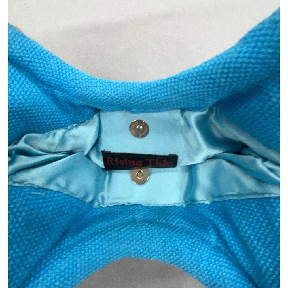 Rising Tide Purse Handbag Blue Cotton Snap Nepal Boho Whimsy Coastal‎ Beachy